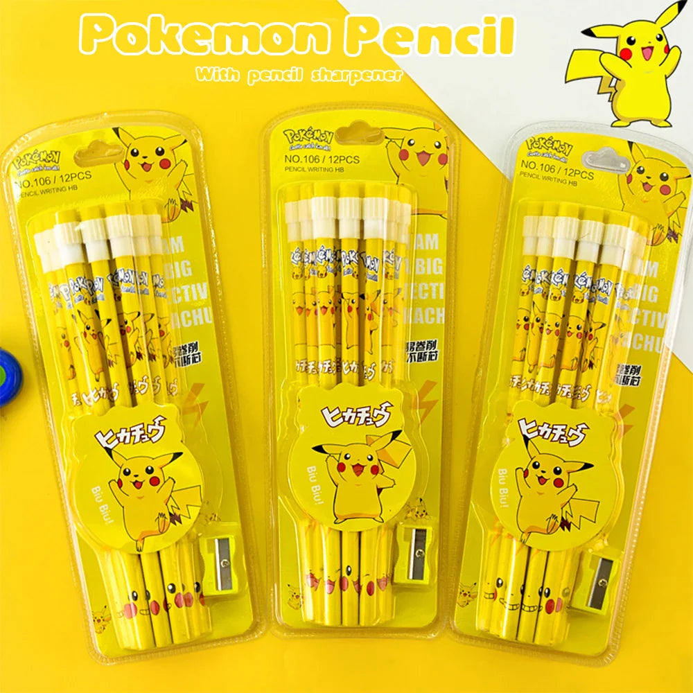 12pcs Pokémon Pikachu Cartoon Pencil Set - Image 2