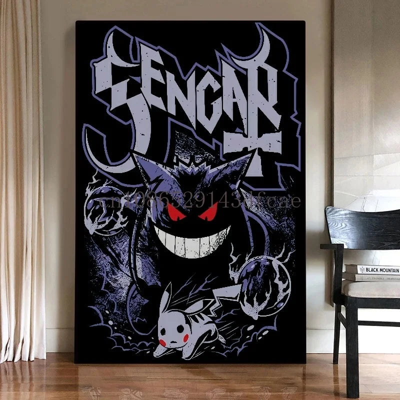 Pokémon Gengar Watercolor Canvas Poster - Image 9