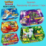 42pcs/set Pokémon Battle Card Set with Iron Metal Box