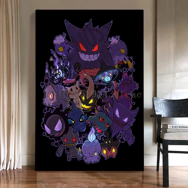 Pokémon Gengar Watercolor Canvas Poster - Image 12