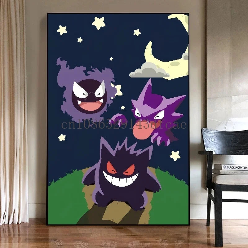 Pokémon Gengar Watercolor Canvas Poster - Image 7