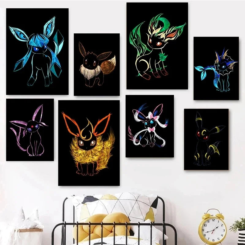 Abstract Pokémon Eeveelutions Canvas Poster - Image 2